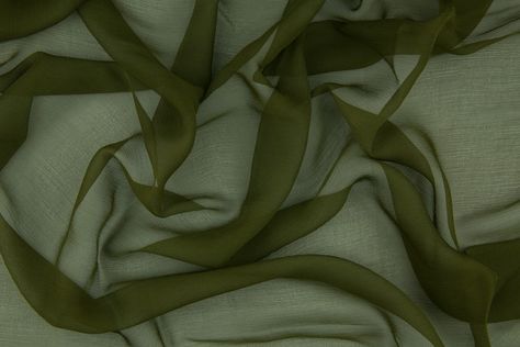 Army Green Silk Crinkled Chiffon Fabric | NY Designer Fabrics Color Analysis, Green Silk, Moss Green, Chiffon Fabric, Army Green, Fabric Design, Halloween Shopping, Chiffon, Silk