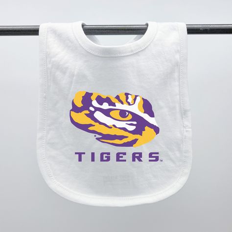 Louisiana State University Licensed LSU Tigers Geaux Tigers Purple & Gold Gameday Must Have baby bib Eye Logo, Louisiana State University, Louisiana State, Lsu Tigers, State University, Tiger Eye, Louisiana, Tigers, New Orleans