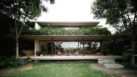 Caucaso House Modern Home in Ciudad de México, México by… on Dwell Concrete Home Design, Kaufmann House, Mexico House, Bali House, Modernist House, Concrete Home, Warm Interior, House Modern, Concrete House