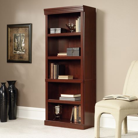 Darby Home Co® Clintonville 71" Standard Bookcase Cherry Bookcase, Cherry Furniture, Barrister Bookcase, Library Bookcase, 5 Shelf Bookcase, Cube Bookcase, Wood Bookshelves, Open Bookcase, Pallet Shelves