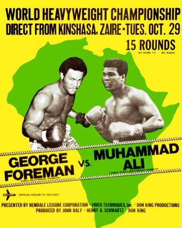 The Rumble in the Jungle pitted the undefeated world heavyweight champion George Foreman against challenger Muhammad Ali October 29, 1974 Jungle Video, Muhammad Ali Poster, Jungle Poster, Don King, John Daly, Rumble In The Jungle, Muhammed Ali, Boxing Posters, Boxing History