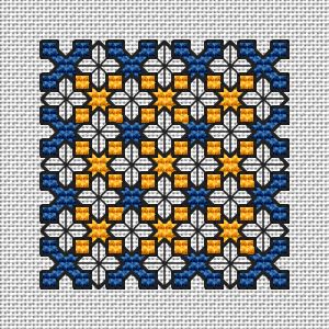 Blue Cross Stitch, Cross Embroidery Designs, Cross Stitch Pattern Maker, Cross Stitch Cushion, Cushion Embroidery, Cross Stitch Geometric, Blackwork Embroidery, Cross Stitch Pillow, Geometric Motif