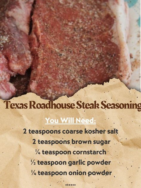 Search Results for “Texas Roadhouse Steak Seasoning” – 99easyrecipes Grandmas Tasty Recipes, Roadhouse Steak Seasoning, Texas Roadhouse Steak Seasoning, Steaks Recipes, Texas Roadhouse Steak, Food Seasoning, Copy Cats, Cajun Food, Seasoning Recipe