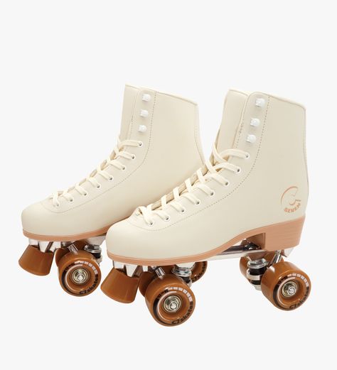 ● Structured Retro Boot● 58mm 83A Wheels● ABEC-7 Carbon Steel Bearings● Aluminum Trucks● Plush Interior Fabric● Removable Toe Stops Crafted in a delightful creamy white hue that is reminiscent of classic vanilla ice cream, this skate exudes timeless elegance and enhance your skating pleasure. This sophisticated shade embodies purity and sophistication, adding timeless appeal to your skating sessions, whether you're gliding leisurely along the boardwalk or perfecting your moves at the rink. The u Cute Roller Skates, Skates Aesthetic, Roller Skates Fashion, Xmas Wishlist, Quad Skates, Inline Skating, Rare Gems, Roller Skate, Roller Skates