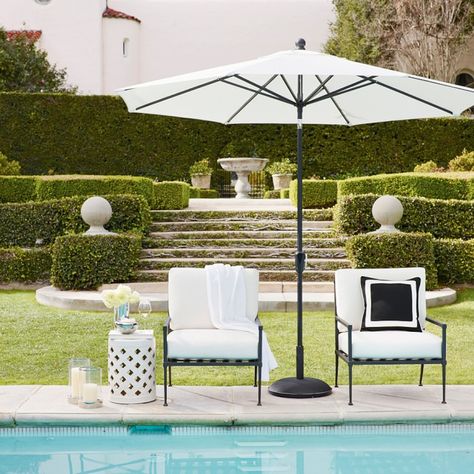 Porch Furniture, Backyard Pool Landscaping, Outdoor Chaise, Outdoor Lounge Furniture, Outdoor Umbrella, Patio Umbrellas, Pool Landscaping, Lounge Furniture, Side Chairs Dining