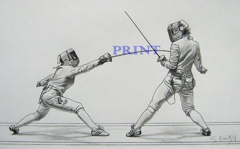 Fencing Art, Epee Fencing, Fishing Birthday Cards, Fencing Sport, Fence Art, Fishing Birthday, Artwork Images, Catch Phrase, Drawing Poses