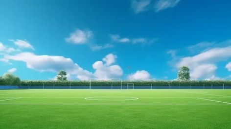 3d rendering green grass soccer court design on bright blue sky background,hd photography photo,football,soccer,stadium,grass,ball,green,field,game,court,sport,ground,corner,equipment,goal,play,match,nature,texture,color,line Football Pitch Background, Soccer Field Background, Football Field Background, Football Court, Football Ground, Soccer Backgrounds, Thumbnail Background, Football Background, Nature Texture