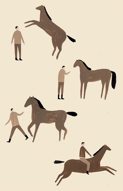 Man & Horse by Erik Riley via Kickcan & Conkers Equitation Patterns, Man Horse, Horse Illustration, Equestrian Art, Horse Drawing, Print Illustration, Equine Art, Art Video, Horse Art