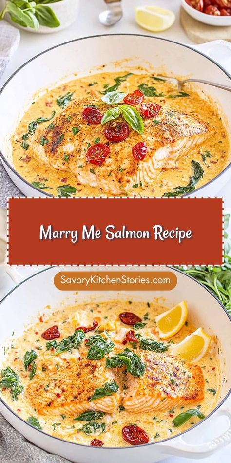 Looking for a dish that’s sure to impress? The Marry Me Salmon Recipe blends rich flavors and simple techniques for a romantic seafood dinner! By trying this recipe, you’ll create a memorable meal that delights. Don’t forget to save it for your next special occasion! Quick Salmon Dinner Ideas, Salmon And Risotto Recipe, What Goes With Salmon Dinners, Boursin Salmon Recipes, Salmon Dutch Oven Recipes, Best Seared Salmon Recipe, Marry Me Salmon Recipe, Winter Salmon Recipes, Salmon And Shrimp Dinner Ideas