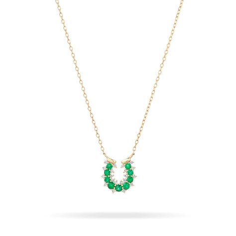 Horseshoe Necklace Gold, Horseshoe Pendant, Adina Reyter, Horseshoe Necklace, Lucky Horseshoe, Earring Bundle, Diamond Charm, Pink Turquoise, Emerald Diamond