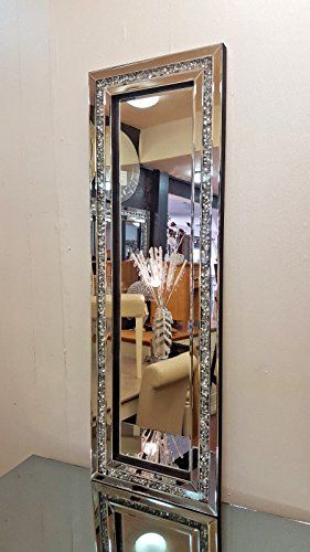 Bling Mirror, Mirrored Furniture Decor, Pool Garage, Mirror Decor Living Room, Crushed Diamonds, Silver Wall Mirror, Silver Wall, Small Mirror, Unique Mirrors