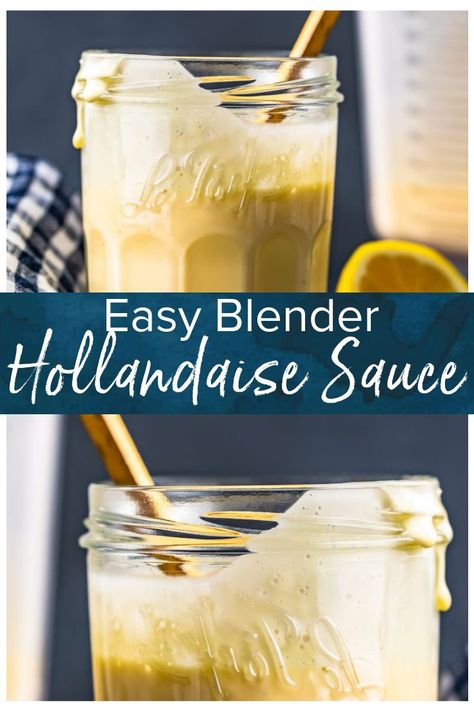 Blender Hollandaise Sauce is the most genius way to make this classic sauce. With just a few minutes and a few ingredients, you can make this easy Hollandaise Sauce recipe at home. Pair it with Eggs Benedict, Salmon, or vegetables! #hollandaisesauce #sauce #breakfast #hollandaise Hollandaise Sauce Blender, Eggs Benedict Salmon, Best Hollandaise Sauce, Blender Hollandaise Sauce, Vegan Hollandaise Sauce, Hollandaise Sauce Recipe, Hollandaise Recipe, Blender Hollandaise, Easy Hollandaise