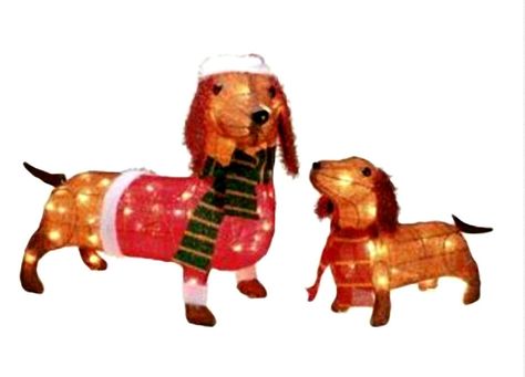 Christmas Dashshund Wiener Dog Lights Up  17 Inches and 26 Inches Long Tinsel Weiner Dog Christmas, Dog Christmas Decorations, Christmas Dog Decorations, Light Up Christmas Decorations, Christmas Lawn Decorations, Dachshund Decor, Christmas Dachshund, Dog Yard, Dog Light