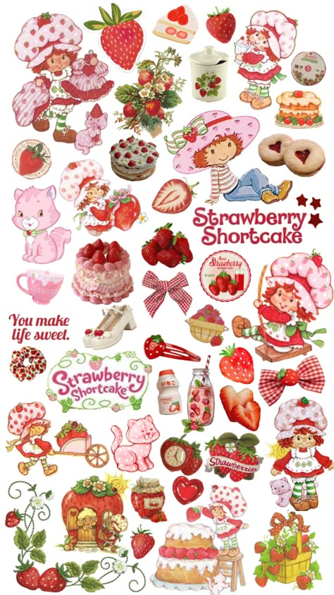 #strawberry #strawberryshortcake #strawberryaesthetic #strawberrycore #wallpapercollage #wallpaper #aesthetic #fairy #fairycore #cottage #cottagecore #explore #explorepage Presentation Ideas For School, Aesthetic Fairy, Online Scrapbook, Sticker Design Inspiration, Fairycore Cottage, Scrapbook Stickers Printable, Collage Vintage, Paper Art Craft, Journal Themes