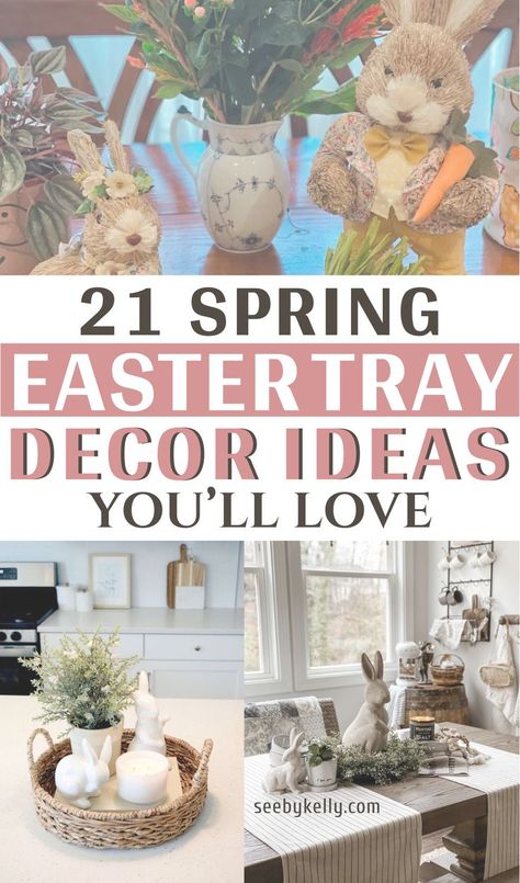 It's almost Spring and that means it's time to do Easter tray décor! Here are 21 amazing easter tray décor ideas get yourself in the right mindset. Sharing ideas for: easter decor for the kitchen, farmhouse easter decor, modern easter decor tray decorating ideas for easter, easter tiered tray decor ideas, spring decor ideas, spring table centerpiece, and of course the best farmhouse easter tray ideas to recreate! You will love these ideas for adding decorative easter accents to your home! Easter Tray Decor Ideas, Easter Decor Modern, Easter Tray Decor, Tiered Tray Decor Ideas, Modern Easter Decor, Easter Tray, Spring Table Centerpieces, Tray Decor Ideas, Modern Easter