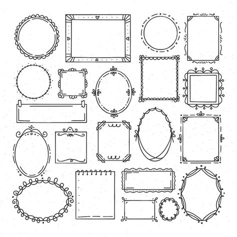 Aesthetic Frame Drawing, Doodle Picture Frame, Draw Frames Border, Vintage Frames Drawing, How To Draw A Frame, Picture Frame Sketch, Tattoo Picture Frame, Victorian Doodles, Frames Ideas Drawing