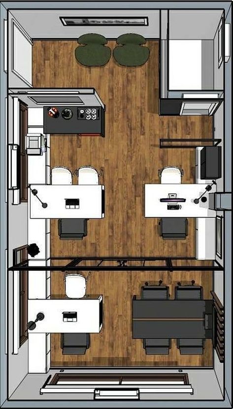 Office Layout Plan, Compact Office, Small Office Interior Design, Law Office Design, Small Office Design Interior, Inmobiliaria Ideas, Office Floor Plan, Warehouse Office, Small Office Design