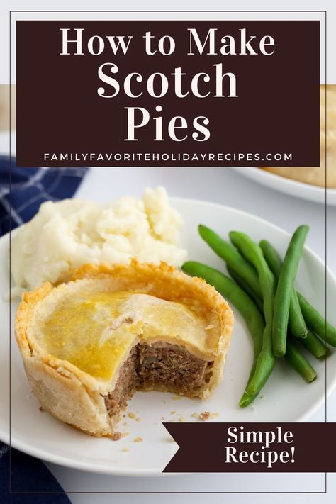 Learn how to make traditional Scotch pies at home with this easy recipe! Simple ingredients create the classic meat pie, and it's simpler than you think! Scotch Pies, Scottish Meat Pie Recipe, Scotch Pie Recipe, Inexpensive Snacks, Holiday Dinner Ideas, Holiday Dinner Recipes, Meat Pie Recipe, Family Breakfast Recipes, Dinners Family