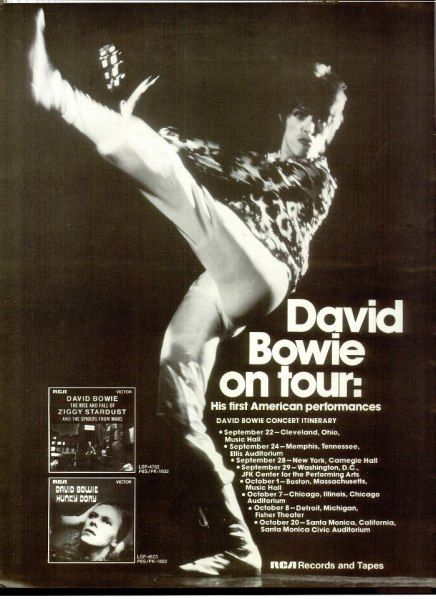 Bowietour Mick Ronson, David Bowie Ziggy, Tour Poster, Ziggy Stardust, Tour Posters, Rock Concert, Rock Posters, Gig Posters, Band Posters