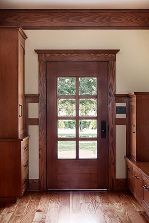 Craftsman Remodel Before And After, Craftsman Interior Trim, Craftsman Entryway, Craftsman Style Bathrooms, Front Entryway Ideas, Craftsman Style Interior, Craftsman Renovation, Craftsman Interior Design, Craftsman Interiors