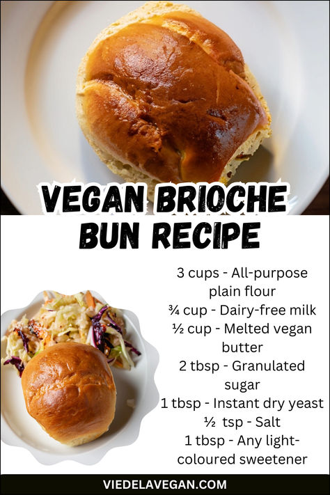 VEGAN BRIOCHE BUN RECIPE Vegan Brioche Buns, Vegan Brioche, Homemade Brioche, Morning Bun, Brioche Bun, Simple Pantry, Sweet Dough, Vegan Bread, Dairy Free Milk