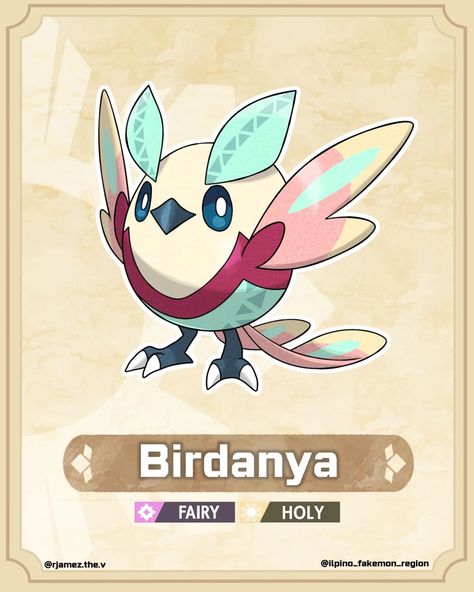 Pokemon Sanity and Madness (@ilpino_fakemon_region) | Instagram Bird Type Pokemon, Fairy Fakemon, Bird Fakemon, Fakemon Design, Fakemon Ideas, Bird Pokemon, Pokemon Ideas, Pokemon Crossover, Custom Pokemon