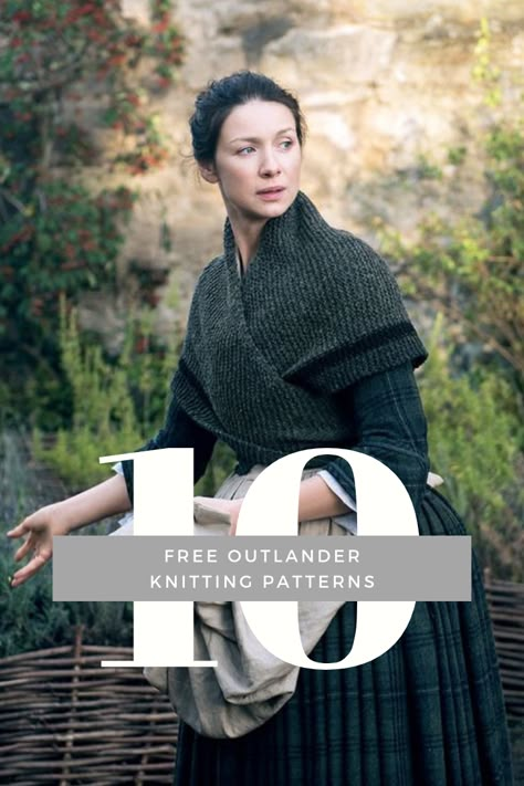 Outlander patterns inspired by the TV show, including Claire's cable knit wrist warmers, Brianna's capelet, Claire's arm warmers and more! #Outlander #Outlanderknits #Outlanderpatterns #Outlanderseries Shawl Sweater Knitting Patterns, Prairie Shawl Pattern, Outlander Cowl Knitting Pattern, Outlander Claire Shawl, How To Make Your Own Knitting Pattern, Knit Outlander Shawl, Outlander Embroidery Patterns, Knitted Triangle Shawls Free Patterns Easy, Outlander Inspired Crochet Patterns