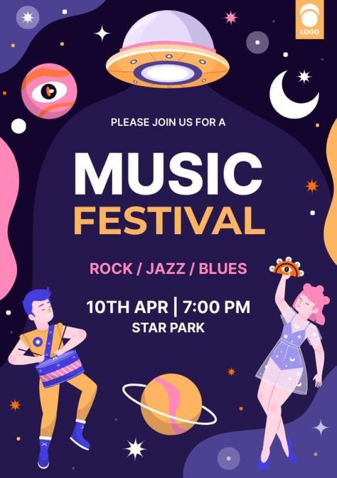 Music Festival Invitation, Festival Invitation, Sports Template, Festival Dates, Sports Templates, Email Invitation, Graphics Inspiration, Free Graphic Design, Music Festival