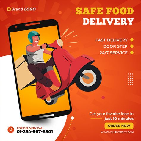 Food Delivery Social Media Post Templates#pikbest#templates Delivery Social Media Design, Delivery Social Media Post, Oman National Day, Food Videography, Free Followers, Food Advertising, Presentation Video, Banner Template Design, Powerpoint Word