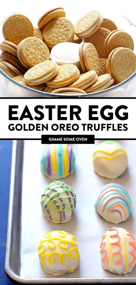 Easter Oreos, Sweet Truffles, Easter Sweet Treats, Oreo Truffles Recipe, Easter Party Food, Golden Oreo, Easy Easter Desserts, Truffles Recipe, Easter Sweets