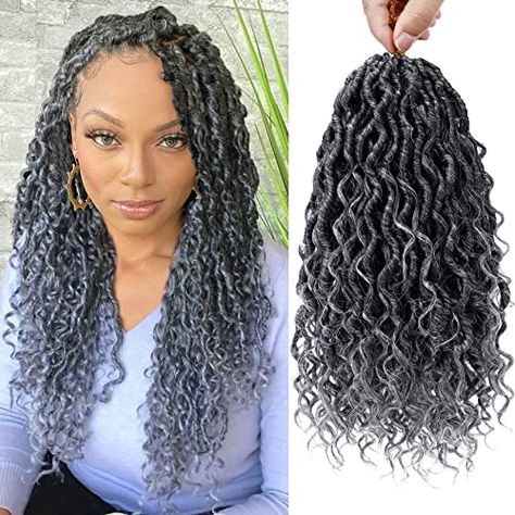 Crochet Braids by Twana's Amazon Page Grey Hair Braids, Curly Faux Locs Crochet, Cornrow Styles For Men, Goddess Locs Crochet, Braids With Fade, Curly Faux Locs, Latest Hair Braids, Faux Locs Crochet, Hairstyles Theme