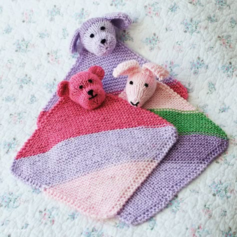 Bunny Blanket Buddy Free Pattern, Free Knitted Toys, Knit Lovey Pattern Free, Knitted Baby Toys, Knitted Dragon, Baby Knitting Patterns Free Newborn, Easy Baby Knitting Patterns, Baby Lovies, Teddy Bear Knitting Pattern