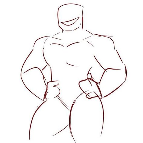 Beginner Drawing Reference Photos, Muscled Body Drawing, Hand Behind Head Pose Drawing Male, Himbo Reference Drawing, Drawing Reference Poses Male Twink, Himbo Pose Reference, Himbo Poses, Himbo Drawing, Man Body Drawing Reference