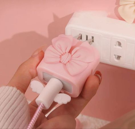 Cute Cable Protector For iphone 11 12 18/ 20W Original Charger Protection Cover Iphone Protector, Charger Protector, Cable Cover, Cable Protector, Phone Charging, Strong Adhesive, Data Cable, Pink Bow, Beautiful Decor