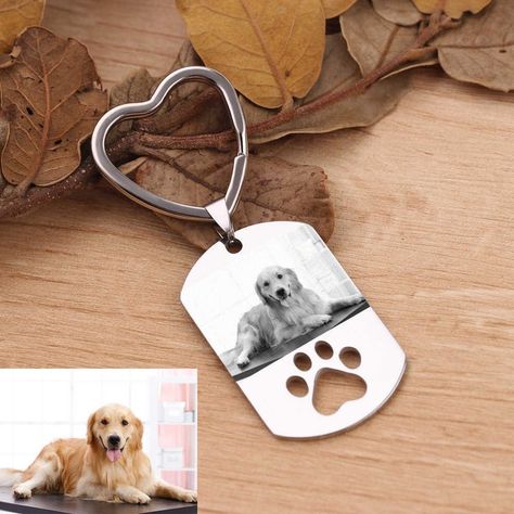 Have a beautiful or meaningful photo engraved into a keychain. Engrave letter and photo with this keychain. This unique photo keychain is a sweet, considerate gift for you and your family. These custom, unique keychains are great for many occasions.  They make wonderful gifts for a birthday, anniversary, memorial, Christmas, groomsmen, or whatever occasion you see fit. It's also a nice way to keep a picture of someone you care about you at all times. A lovely gift for your loved one or yourself. Engraved Keychains, Dog Memorial Jewelry, Dog Sympathy Card, Paw Keychain, Personalised Phone Case, Unique Keychain, Custom Keychains, Pet Keepsake, Dog Sympathy