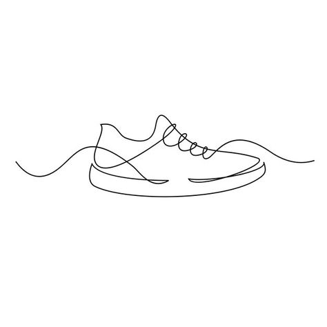 Cute Running Tattoos, Cross Country Tattoo, Running Shoe Tattoo, Running Line Art, Tattoos For Runners, Sneaker Tattoo, Running Shoes Tattoo, Track Drawing, Run Tattoo