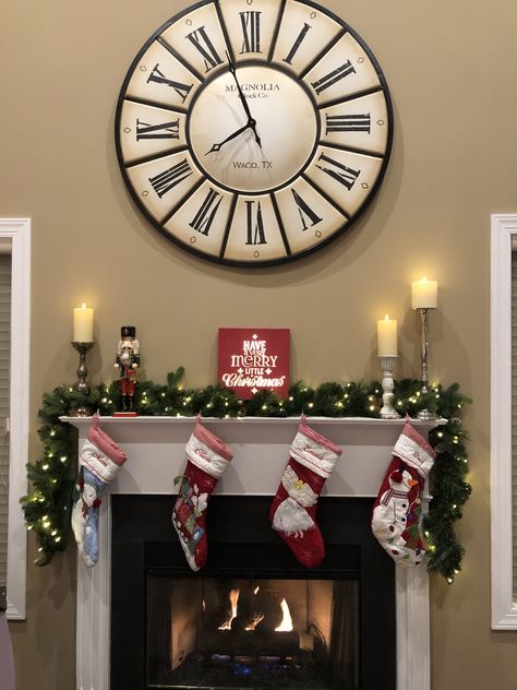 Decorate Mantle Fireplace, Decorate Mantle, Simple Christmas Decorations, Pottery Barn Stockings, Mantle Fireplace, Tree Box, Minimal Christmas, Simple Christmas Decor, Winter Wonderland Christmas