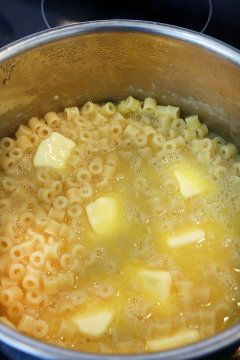 Broth And Noodle Soup, Cheesy Noodle Soup, Double Noodle Soup, Soup With Elbow Noodles, Noodles In Broth, Soup With Few Ingredients, Pasta And Chicken Broth Recipes, Pasta In Chicken Broth, Fun Dishes To Bring To A Party