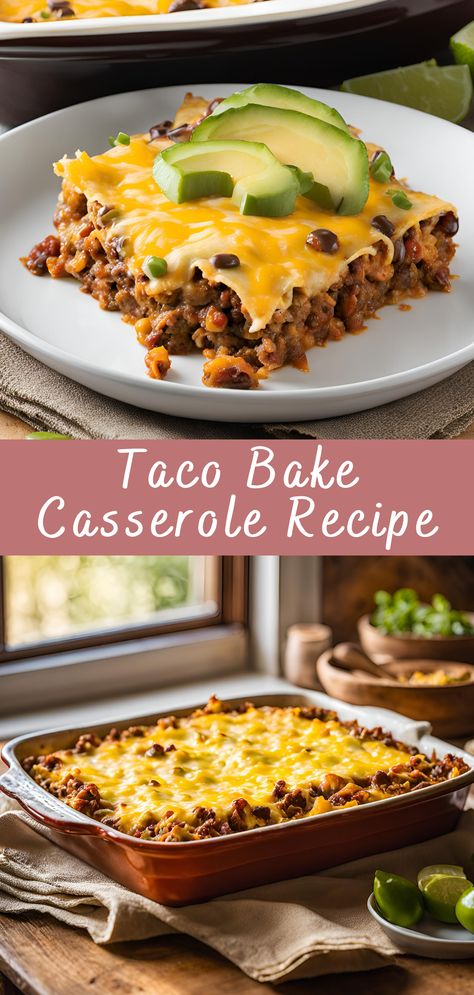 Taco Bake Casserole Recipe | Cheff Recipes Cheesy Taco Casserole Recipes, Taco Chip Casserole, Taco Casserole Bake Ground Beef Flour Tortillas, Hamburger Taco Casserole, Beef Taco Casserole Recipes, Easy Taco Casserole Bake, Nacho Bake Casserole, Taco Casserole Bake With Tortillas, Taco Bake Casserole With Tortillas