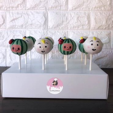 Cocomelon Cakepops | Gallery Coco Melon Cake Pops, Cocomelon Cakepops, Cocomelon Cake Pops, Watermelon Cake Pops, Melon Cake, Dr Seuss Birthday Party, 1st Birthday Party Decorations, Kid Desserts, Toddler Birthday Party