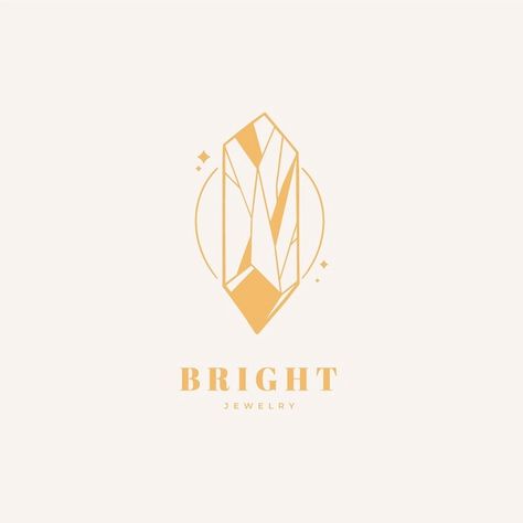 Mystical Logo Design, Crystal Logo Design Ideas, Crystal Logo Design, Tarot Logo, Terrarium Bar, Gemstone Logo, Supermarket Logo, Gem Logo, Fantasy Logo