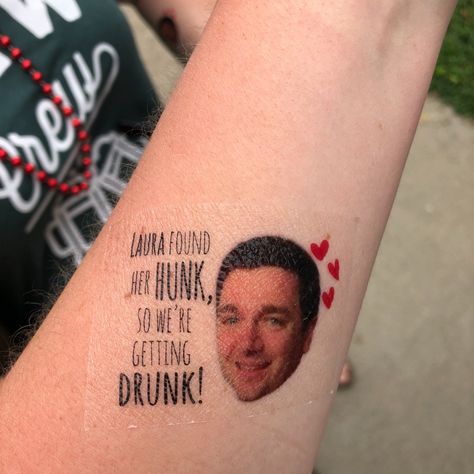 BACHELORETTE PARTY FAVOR Bachelorette Tattoo Groom Tattoo | Etsy Temporary Tattoo Bachelorette Party, Funny Bachelorette Decor, Bachelorette Tattoo Ideas, Fiance Tattoos, Bachelorette Party Temporary Tattoos, Bachelorette Temporary Tattoos, Bachelor Party Cakes, Bachelorette Party Tattoo, Party Tattoo