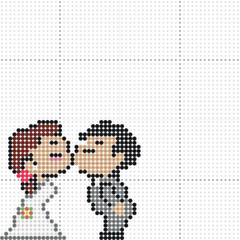 Wedding Couple Indian Marriage, Beads Designs, Hama Beads Patterns, Bead Charms Diy, Pixel Art Pattern, Perler Beads Designs, Fuse Beads, Perler Bead Patterns, Wedding Couple