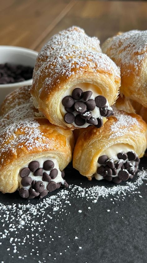 Cannoli-Inspired Cannoncini Recipe by Tasty Cannoncini Recipe, Wendys Food, Homemade Cannoli Recipe, Tasty Logo, Puff Pastry Shells, Cannoli Recipe, Puff Pastry Sheets, Puff Pastry Recipes, Cannoli