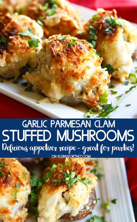 Mushroom Appetizer Recipes, Mushroom Appetizers, Party Appetizers Easy, Party Finger Foods, Types Of Cheese, Finger Food Appetizers, Yummy Dips, Perfect Appetizers, Garlic Parmesan