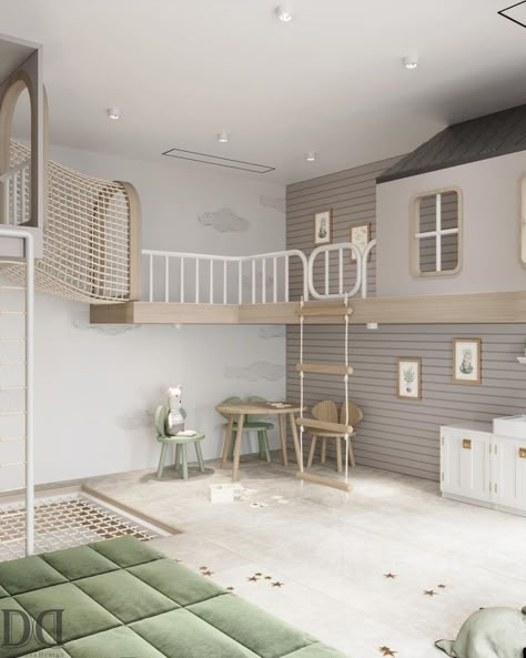 Kids Loft Playroom, Loft Kids Playroom, Aesthetic Pantry, Playroom Playhouse, Playroom Christmas, Loft Playroom, Indoor Playroom, Kids Play Spaces, Baby Playroom