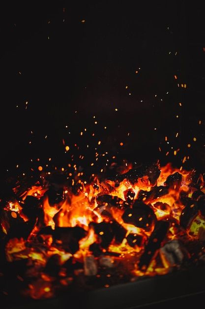 Image of burning coals in a restaurant g... | Premium Photo #Freepik #photo #charcoal-grill #grill-fire #grill-background #bbq-background Bbq Pictures Image, Fire Image Background, Grill Aesthetics, Restaurant Wallpapers, Background For Restaurant, Bbq Background, Bbq Wallpaper, Grill Pictures, Bbq Images