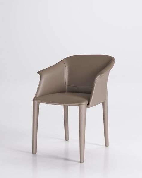 Zuleika Dining Chair - Italian Luxury Interiors Contemporary Dining Chair, Luxury Dining Chair, Cattelan Italia, Leather Dining Chair, Curved Back, Chair Upholstery, Curved Lines, Leather Dining Chairs, Furniture Dining Chairs