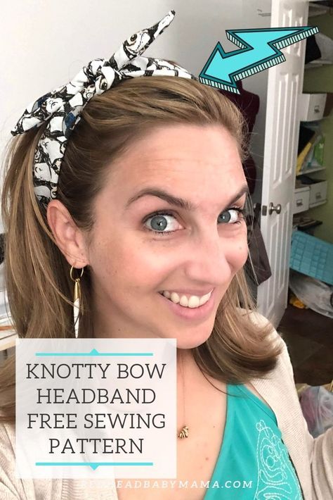 Knotted Bow Headband Diy, Diy Tie Headband, Knot Bow Headband Diy Free Pattern, Free Headband Patterns Sewing, Cheep Gifts, Knotted Headband Pattern, Free Headband Patterns, Knotted Headband Tutorial, Knotted Headband Diy