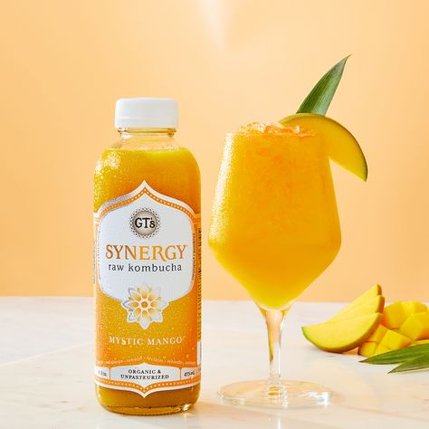 Mystic Mango Colada - GT's Living Foods Mango Kombucha, Mango Colada, Living Foods, Kiwi Juice, Healthier Habits, Mango Puree, Angostura Bitters, Immune Health, Calorie Diet